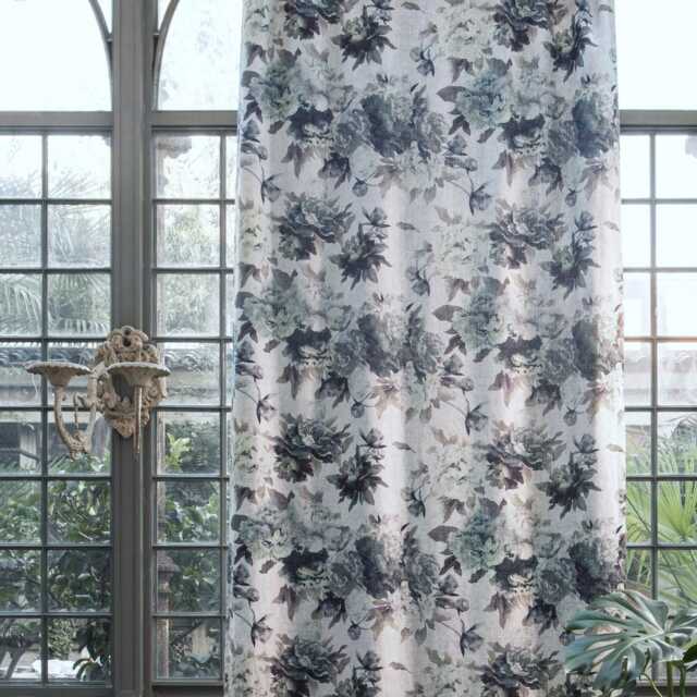 Fiore Botanico Fabric By The Meter/Linen/Fabric/Tissu/Linen 5 Colors Flowers Carlucci Jab - image 1
