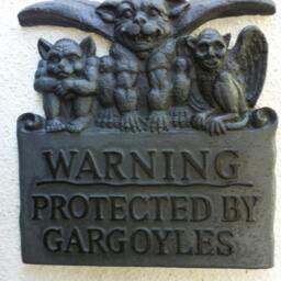 "Gargoyle Wall Plaque ""Warning Protected By Gargoyles" - thumbnail 2