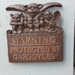 "Gargoyle Wall Plaque ""Warning Protected By Gargoyles" - thumbnail 3
