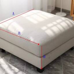 Custom Made Footstool Footrest Cover, Linen Ottoman Slipcover, Pouf Cover With No Bottom - thumbnail 2