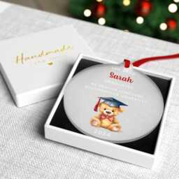 Graduation Christmas Tree Ornament - Frosted Acrylic Bauble Keepsake Decorations With Red Bag - thumbnail 2
