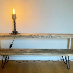 Reclaimed Scaffold Board Tv Unit With Hairpin Legs - thumbnail 3