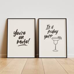 You're On Mute Print Minimalist Home Office Decor - thumbnail 2
