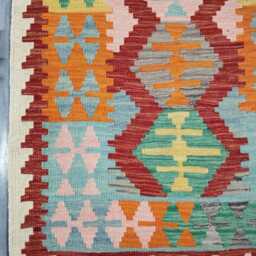 Classic Runner Rug, Handmade Artisan Afghan Turkish Scandinavian Navajo Bohemian Wool Flatweave Multicolour Kilim Rug 298x79 cm - thumbnail 2