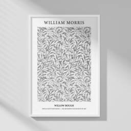 Set Of 3 William Morris Prints, Grey Floral Botanical Wall Art, Bedroom Living Room Posters, Pictures - thumbnail 3