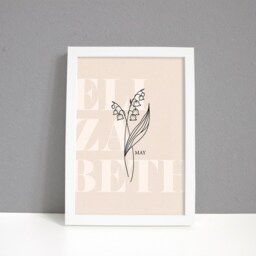 Personalised Birth Month Flower Print, Birthday Gift For Best Friend/ Girlfriend/ Wife/ Mum/Nana, Custom Prints Wall Art - thumbnail 2