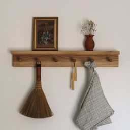 Shaker Peg Shelf Made From Solid Oak - Rail Coat Hook Kitchen Handcrafted Folkhaus - thumbnail 3