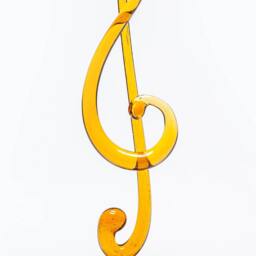 Gold Yellow Glass Treble Clef Statue/Music School Graduation Gift - thumbnail 2