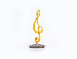 Gold Yellow Glass Treble Clef Statue/Music School Graduation Gift - thumbnail 1