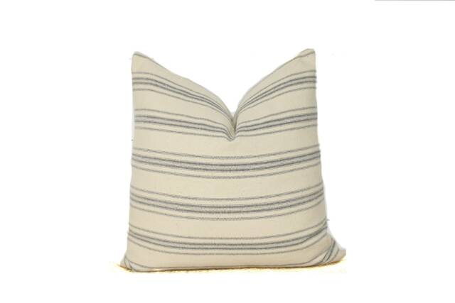 Grain Sack Stripe Pillow Cover - Farmhouse Modern 20x20 No1020 - image 1