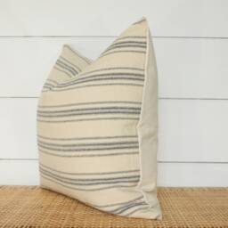 Grain Sack Stripe Pillow Cover - Farmhouse Modern 20x20 No1020 - thumbnail 3