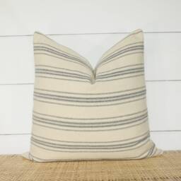 Grain Sack Stripe Pillow Cover - Farmhouse Modern 20x20 No1020 - thumbnail 2