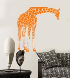 Wall Vinyl Decal Jungle African Safari Decor Giraffes Family Ethnic Modern Sketch Home Art - #1168Dz - thumbnail 1
