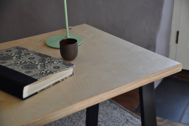 Handmade Birch Plywood Desk Modern Steel Base, Sustainable Home Office - image 1