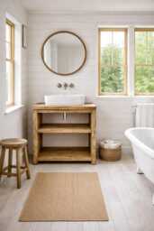 Solid Beam Vanity Basin Unit Wash Stand Bathroom Furniture Rustic Hand Made