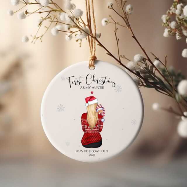 First Christmas As My Auntie Bauble, Personalised Gift, Aunite Gift From Nephew, Niece - image 1
