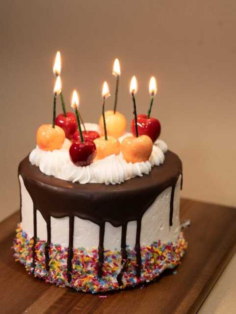 Cherry Birthday Cake Candles Handmade Soy Wax Party Toppers - Set Yellow Or Red - image 1