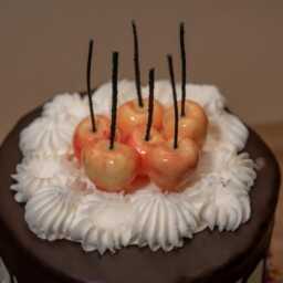 Cherry Birthday Cake Candles Handmade Soy Wax Party Toppers - Set Yellow Or Red - thumbnail 2