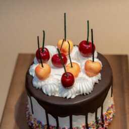 Cherry Birthday Cake Candles Handmade Soy Wax Party Toppers - Set Yellow Or Red - thumbnail 3