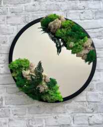 Timeless Moss & Fern Wall Mirror - Handcrafted, Customizable Greenery Decor, Made To Order, Nature Inspired Gift, Real