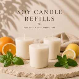 Refill Candles - Soy - Hand-Poured Cotton Wick Wood Candle Perfect Gift-Refill - thumbnail 2