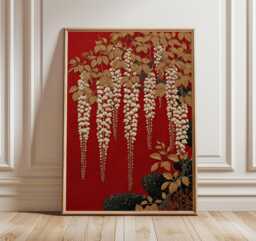 Wave Poster, Japanese Art Print, Teal & Yellow Coastal Wall - thumbnail 1