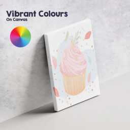 Pastel Pink Buttercream Cupcake Watercolour Dessert Illustration Canvas Wall Art Print Decor Picture Ready To Hang - thumbnail 4