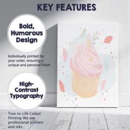 Pastel Pink Buttercream Cupcake Watercolour Dessert Illustration Canvas Wall Art Print Decor Picture Ready To Hang - thumbnail 2
