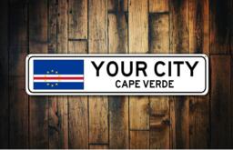 Cape Verde Flag Sign - Praia City Street Souvenir African Country Decor Travel Gift Metal Wall Art - thumbnail 1