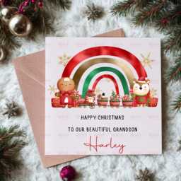 Personalised Kids Christmas Decoration - Grandson Gift Custom Bauble For Boys & Girls Stocking Filler Eve Box - thumbnail 2
