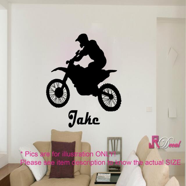 Personalized Motorbike Vinyl Wall Decal, Boy's Room Decor - image 1