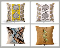 Coastal Fish Cushion Cover, Marine Beach Pillowcase, Nautical Home Decor, Seaside Living Room Accent, Ocean Themed Bedroom Throw Pillow - thumbnail 1