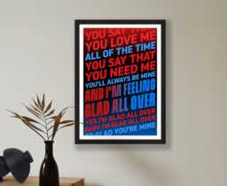 Glad All Over Poster Print - Crystal Palace Football Song Chant Team Club Typography Text Wall Art Design Gift - thumbnail 1