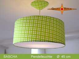 Green Checkered Lamp Sascha Pendant Light With Diffuser in Many Sizes Of Your Choice - thumbnail 1