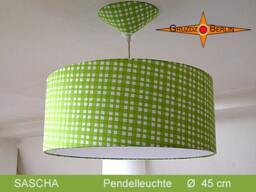 Green Checkered Lamp Sascha Pendant Light With Diffuser in Many Sizes Of Your Choice - thumbnail 2