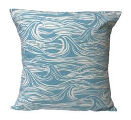 "1 X Clarke & Waves Ocean Surf Aqua Off-White Cushion Cover 16"" 18" - thumbnail 1