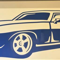 Chevy Camaro Decal, Car Wall Vinyl Sticker, Man Cave Garage Decor, Hot Rod Mural Decal - thumbnail 3
