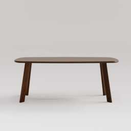 Solid Rectangular Oak Dining Table, Handmade, Modern Scandinavian Design, Rounded Edges - thumbnail 3