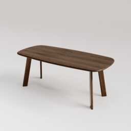 Solid Rectangular Oak Dining Table, Handmade, Modern Scandinavian Design, Rounded Edges - thumbnail 2