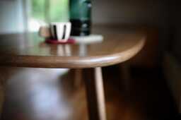 Solid Rectangular Oak Dining Table, Handmade, Modern Scandinavian Design, Rounded Edges - thumbnail 1