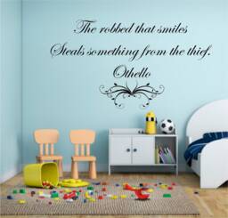 Othello - 0343, Wall Art Decal, Transfer, Mural, Sticker, 75 Colours, 5 Sizes, Interior Or Exterior Use , Easy To Apply
