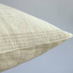 Vintage Hmong Hemp Pillow Neutral Striped Lumbar Throw - thumbnail 4