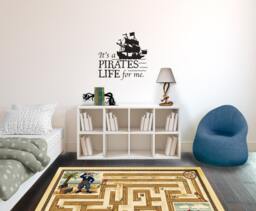 Pirates Life Wall Decal - Pirate Ship Vinyl Art For Kids Room - thumbnail 1