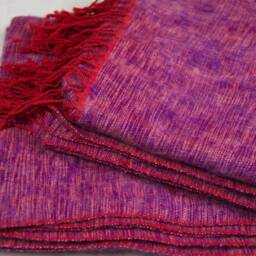 Handmade Yak Wool Blend Blanket Purple Oversized Scarf Shawl - thumbnail 4