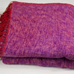 Handmade Yak Wool Blend Blanket Purple Oversized Scarf Shawl - thumbnail 2