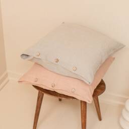 Hygge Linen Pillowcase With Button Closure, Square Pillow Case, Home Textiles, Cover, Cushion Sham, Spring Style Decor - thumbnail 3