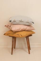 Hygge Linen Pillowcase With Button Closure, Square Pillow Case, Home Textiles, Cover, Cushion Sham, Spring Style Decor - thumbnail 1