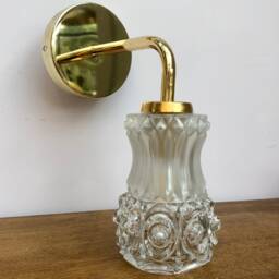 Vintage Tulip Wall Lamp in Molded Glass & Frosted - thumbnail 2