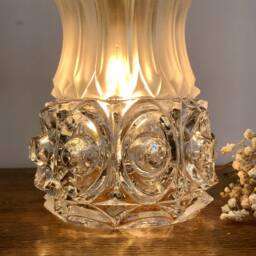 Vintage Tulip Wall Lamp in Molded Glass & Frosted - thumbnail 4