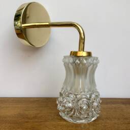 Vintage Tulip Wall Lamp in Molded Glass & Frosted - thumbnail 3